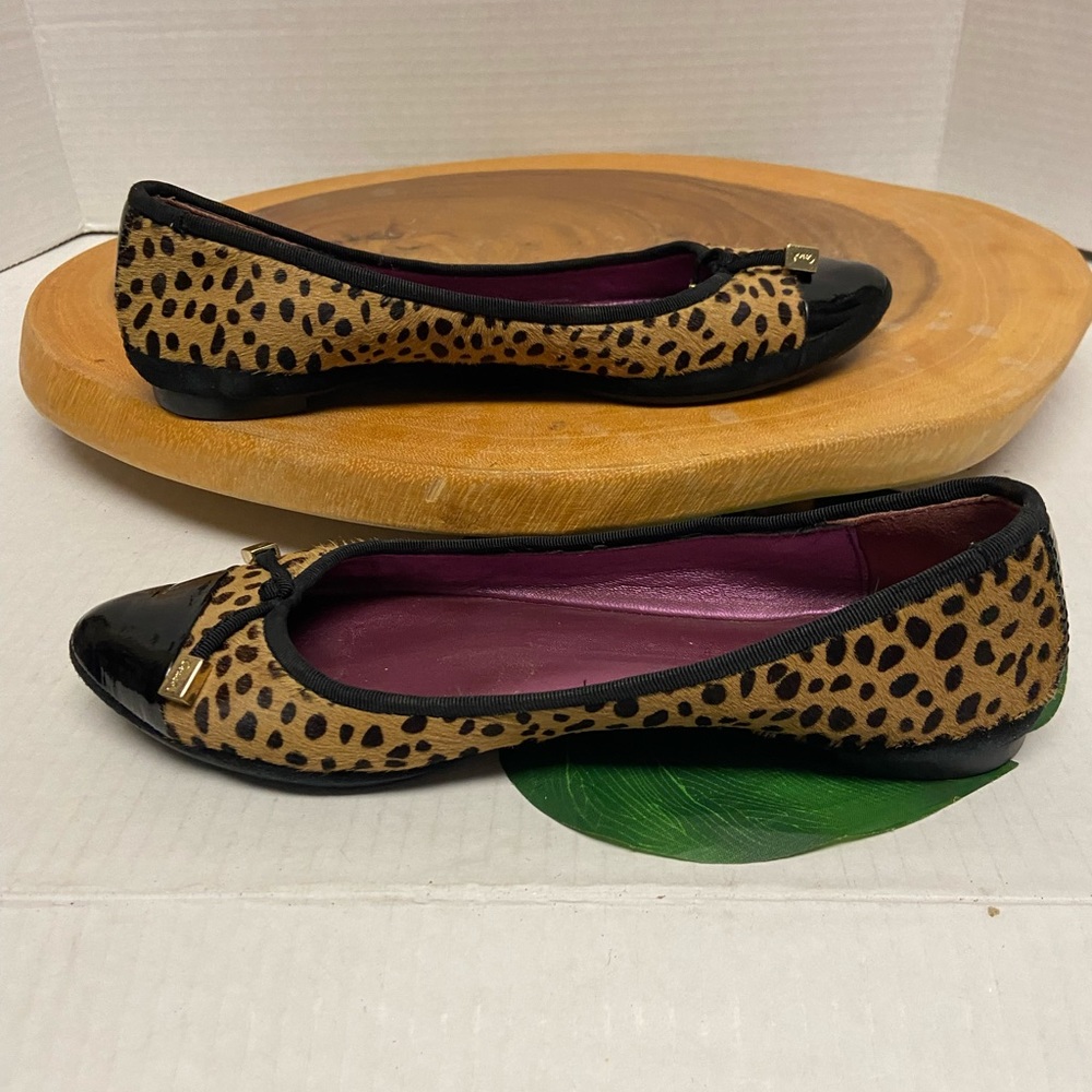 COACH Poppy KUDOS Leopard Dyed Pony Hair Ballet Flats - Picture 2 of 9